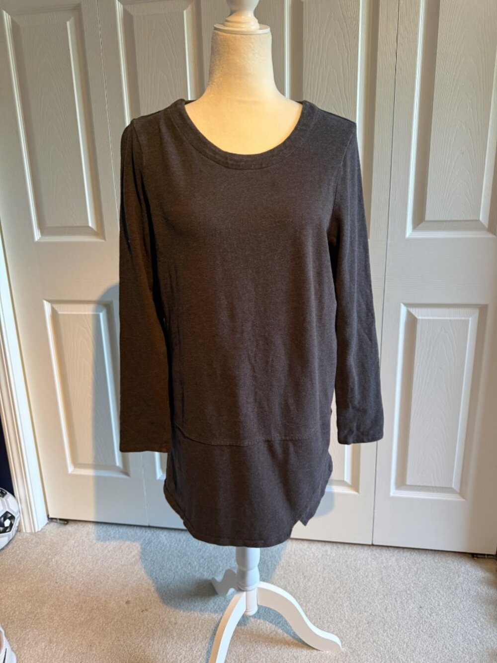 J. Jill Pure Tunic Top 100% Cotton Classic Size Medium Sweatshirt Style Gray